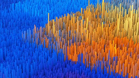 Coloured digital lines.