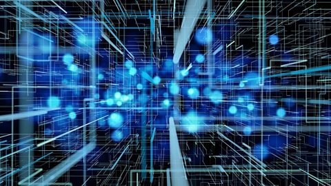 Digital illustration of a pattern of pipes and circles.