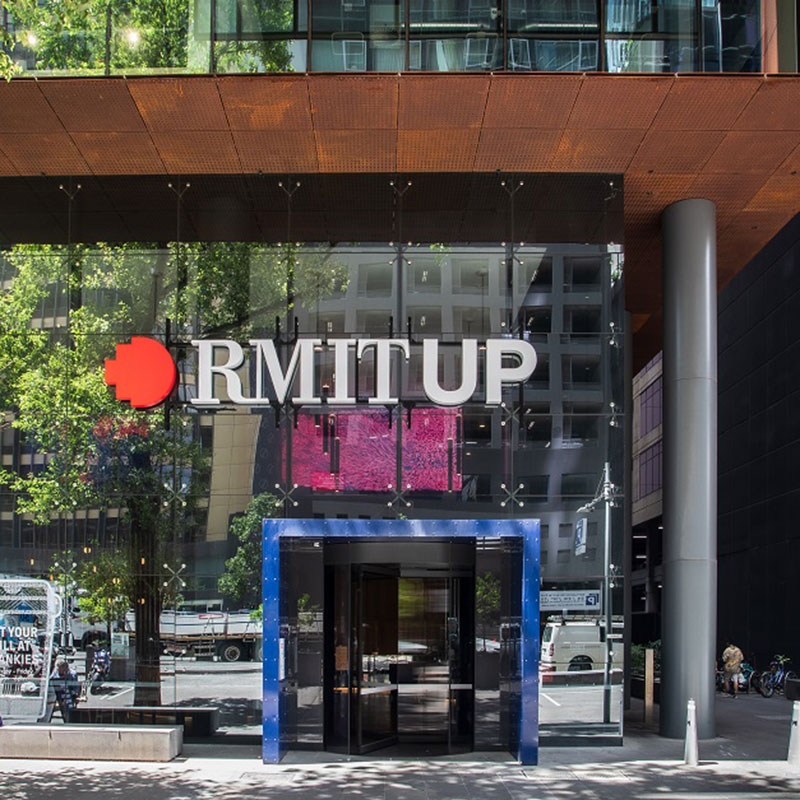 Facade of the RMIT UP building.