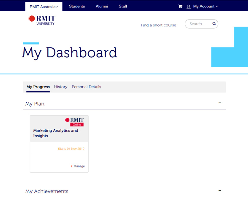 Screenshot of the Digital Market Place dashboard